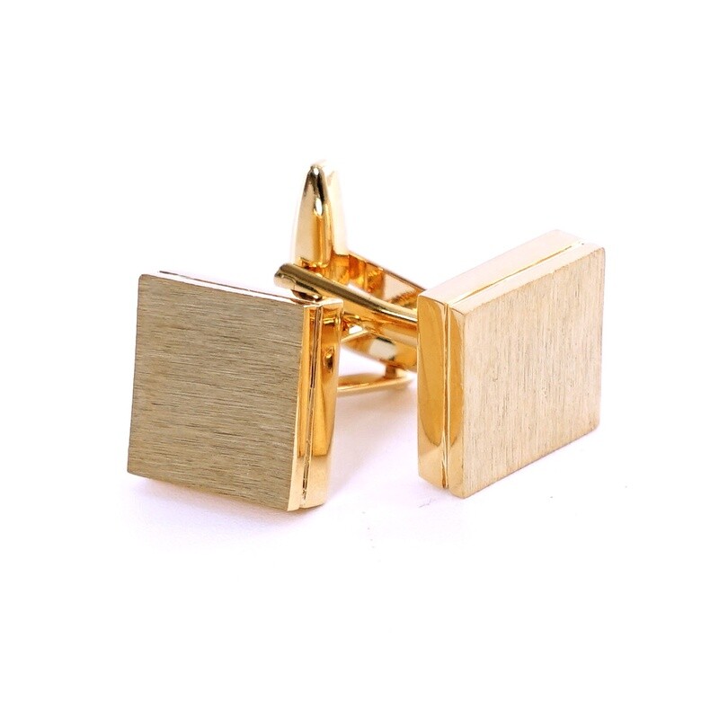 Gold Brushed Metal Square Cufflinks