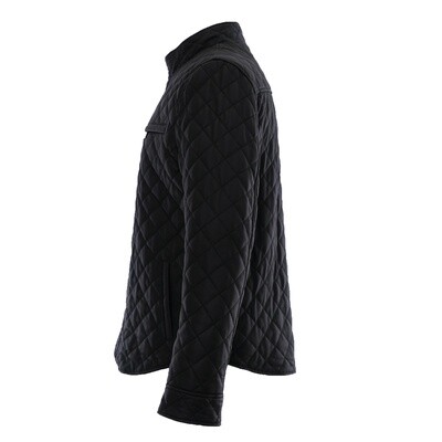 Black Diamond Stitch Leather Jacket