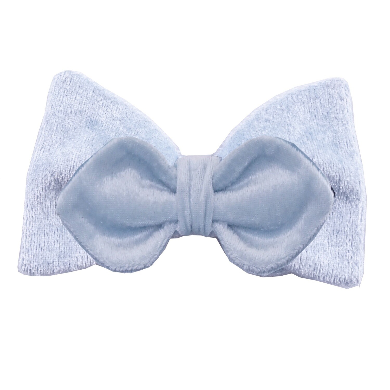 Baby Blue Velvet Diamond Bow Tie