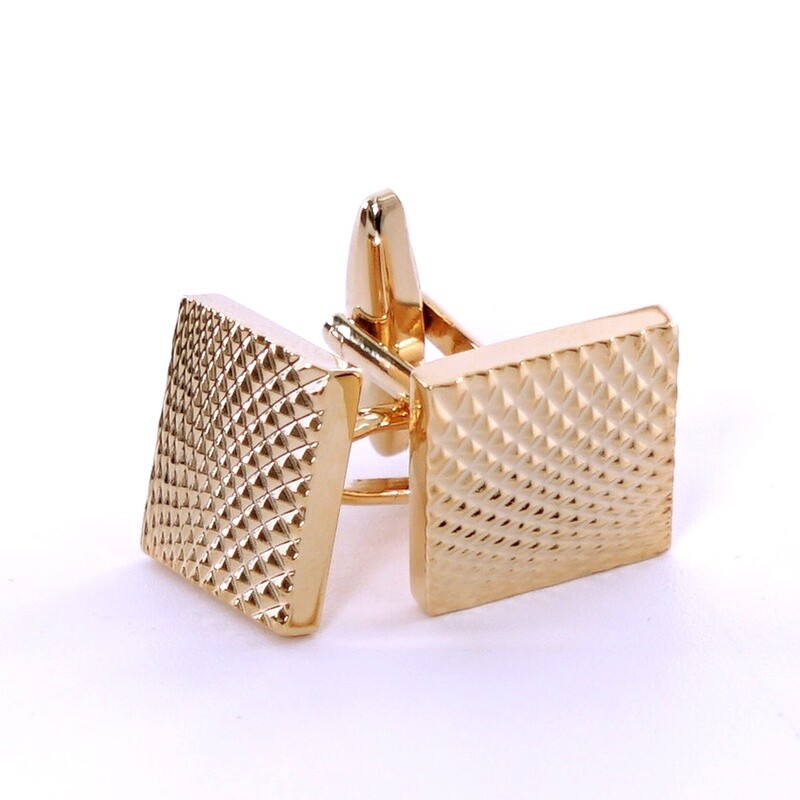 Gold Textured Square Cufflinks