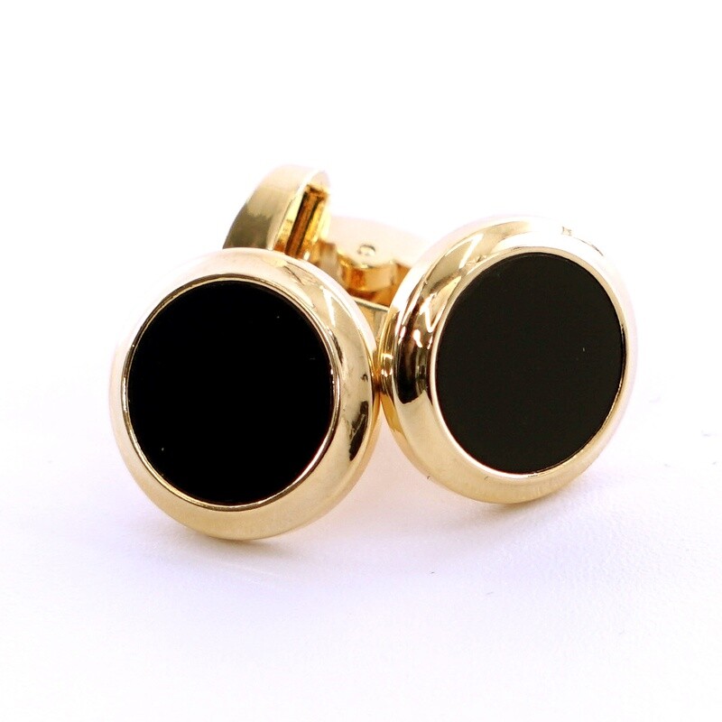 Gold Black Cufflinks