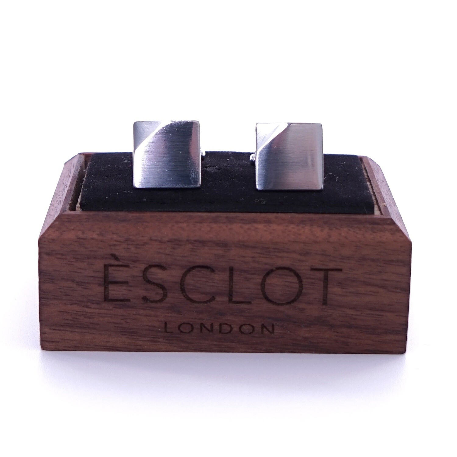 Silver Square Dipped Corner Cufflinks