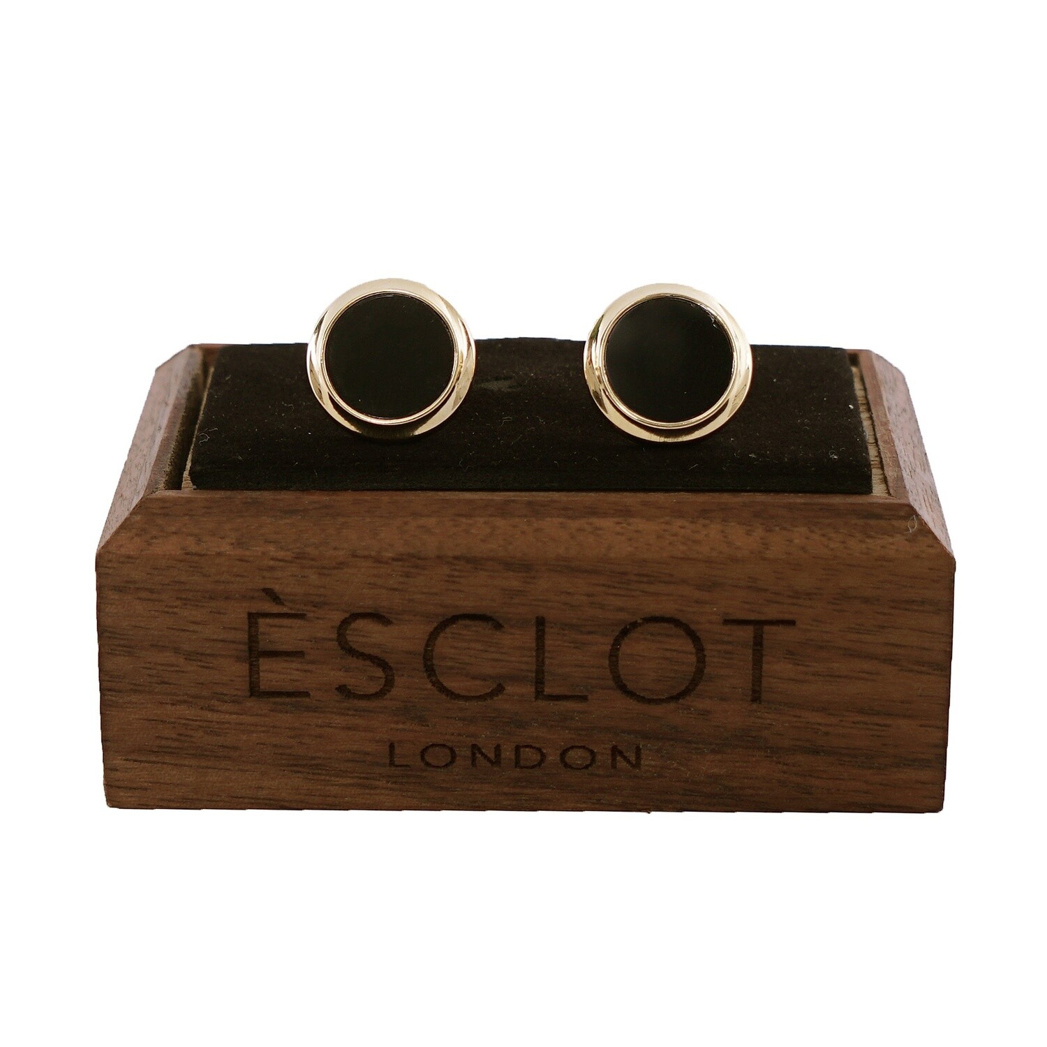 Gold Black Cufflinks