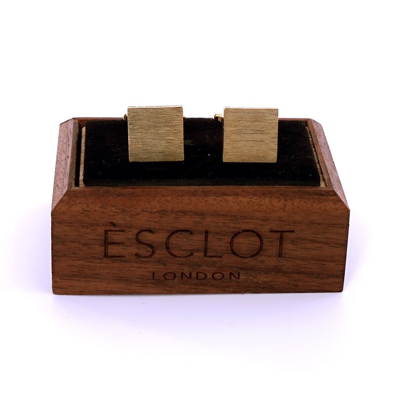 Gold Brushed Metal Square Cufflinks