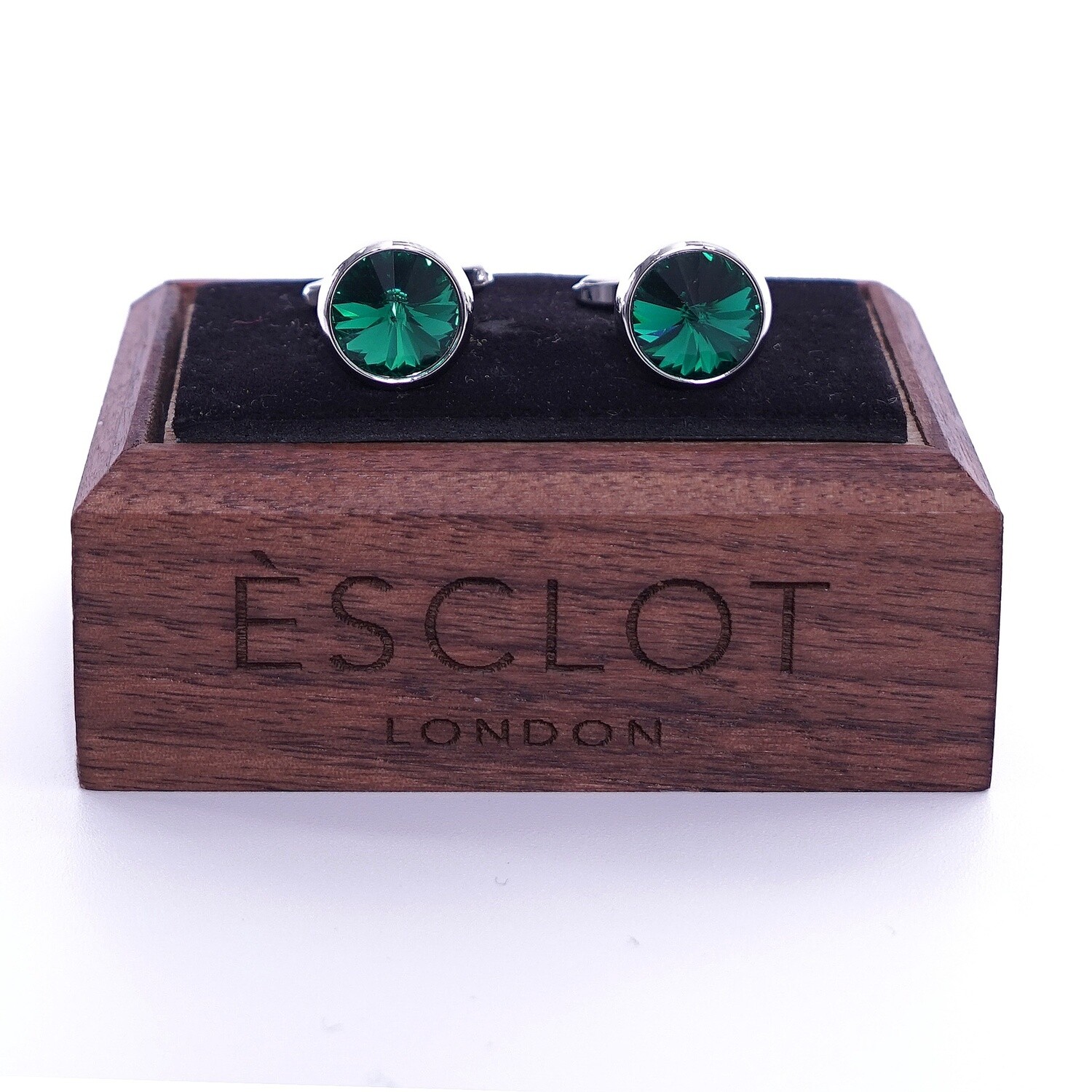 Silver Green Gem Cufflinks
