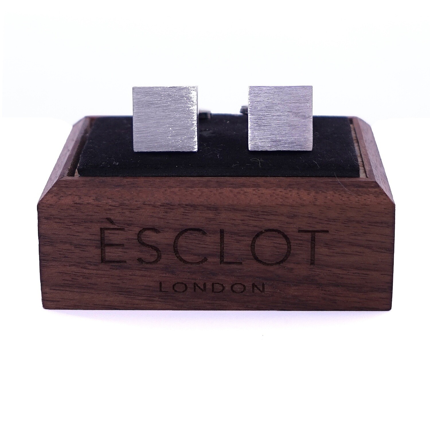 Silver Square Brushed Metal Cufflinks