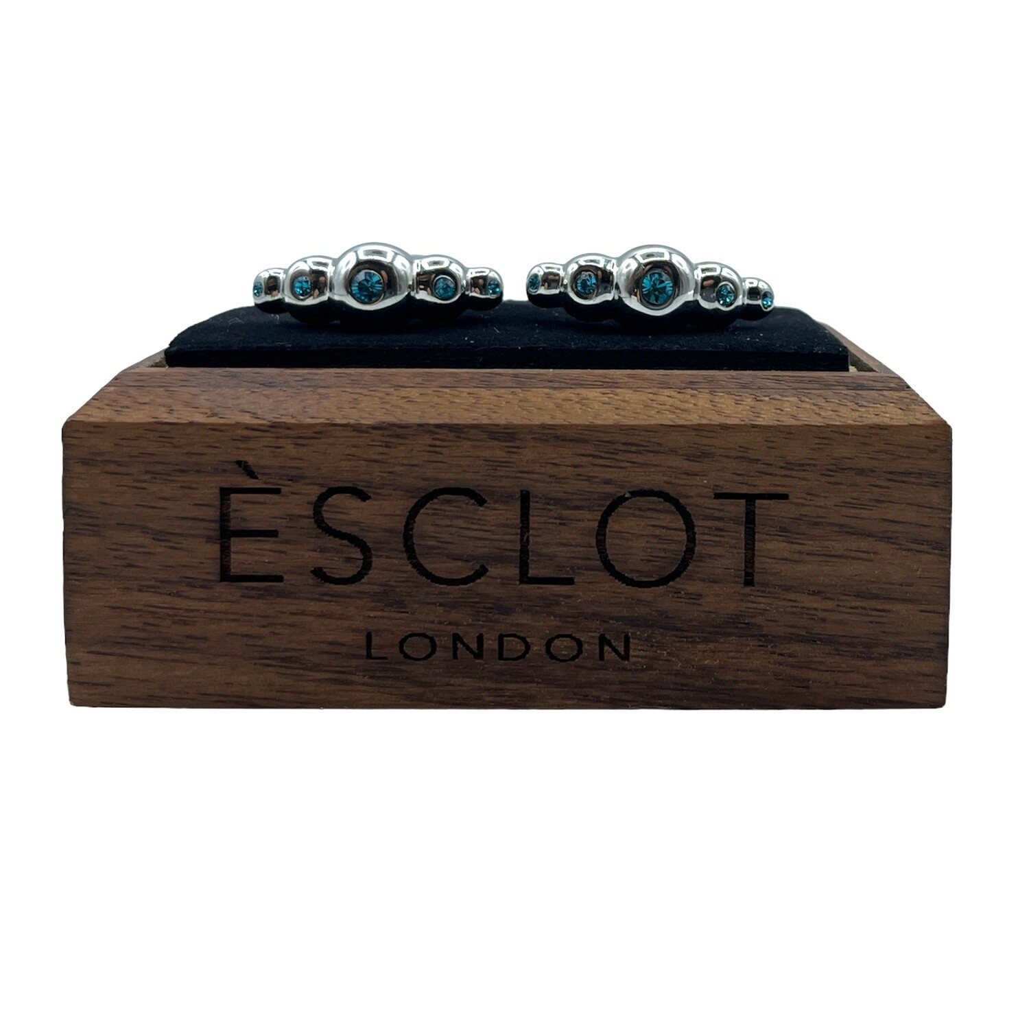 Silver Five Ball Blue Gems Cufflinks