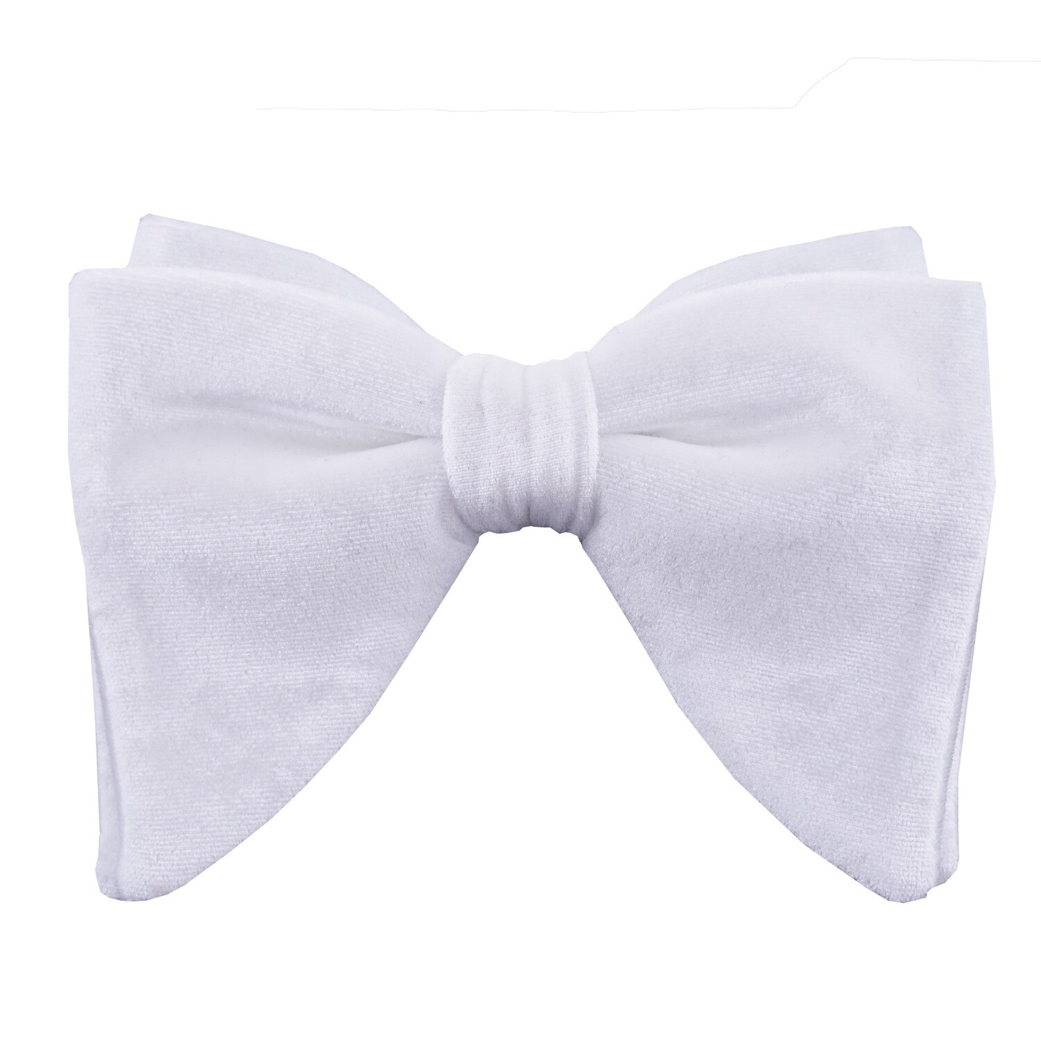White Velvet Long Bow Tie