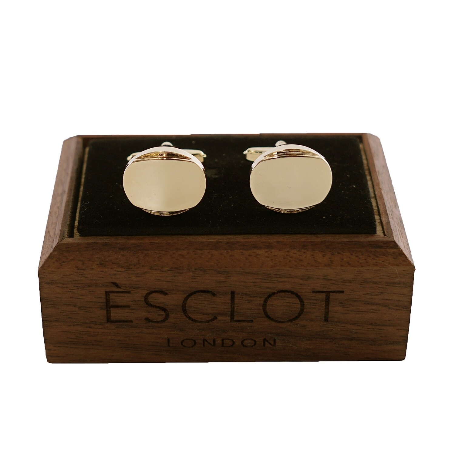 Gold Oval Convex Cufflinks
