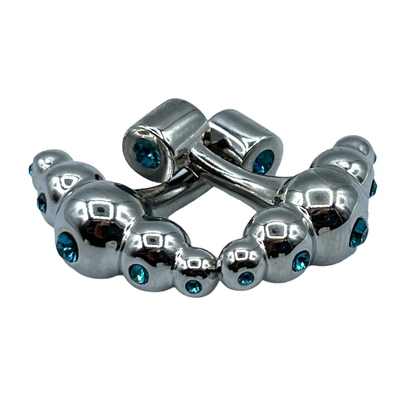 Silver Five Ball Blue Gems Cufflinks