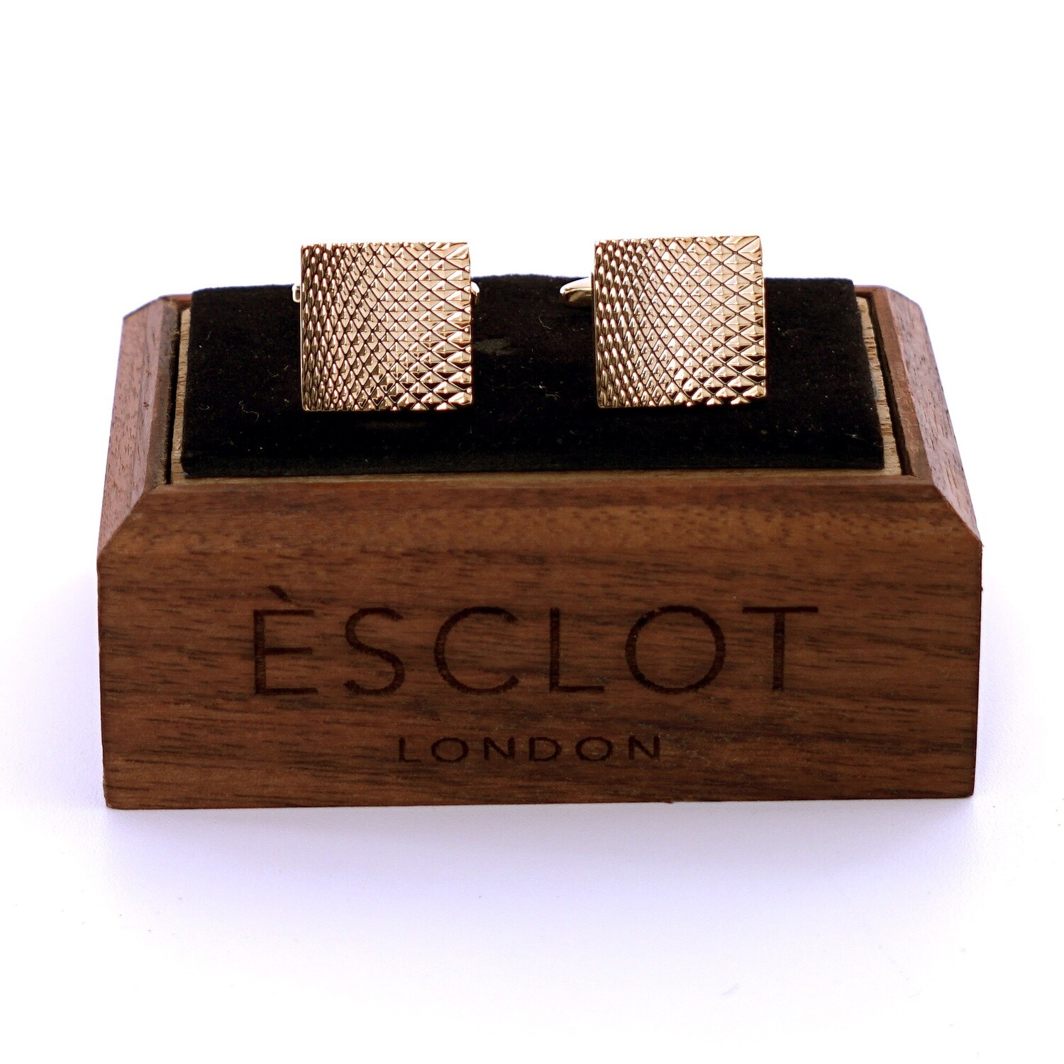 Gold Textured Square Cufflinks