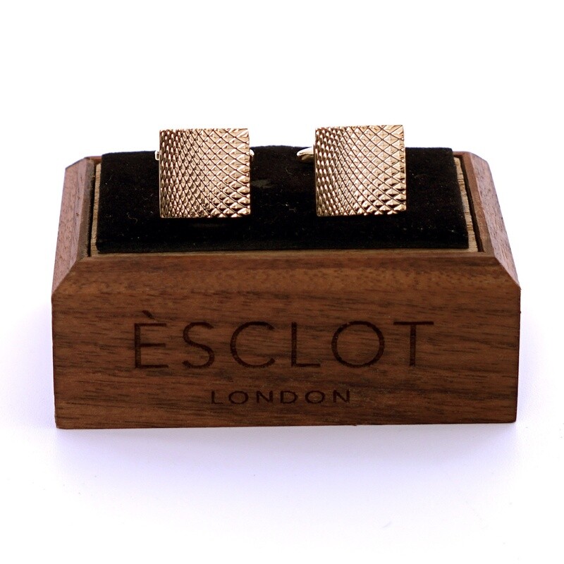 Gold Textured Square Cufflinks