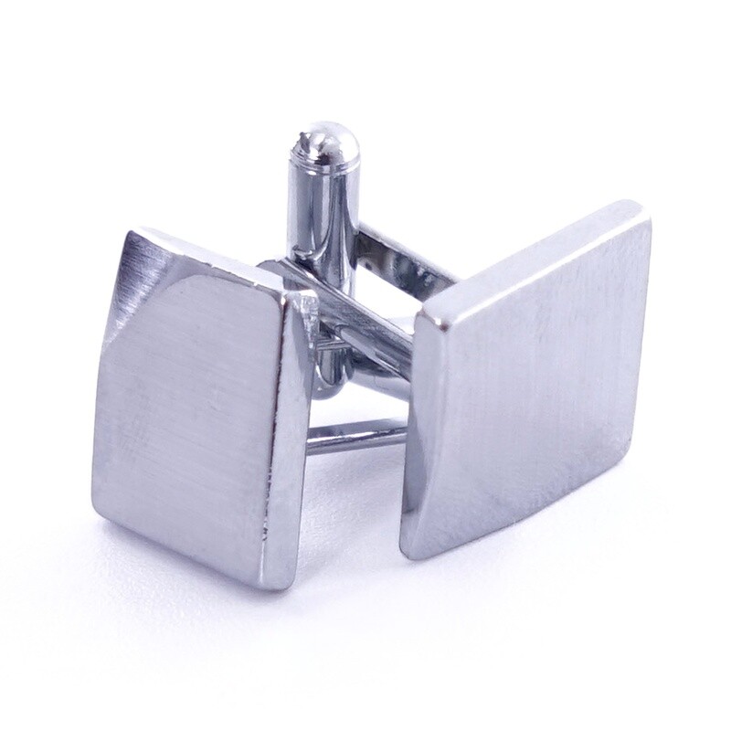 Silver Square Dipped Corner Cufflinks