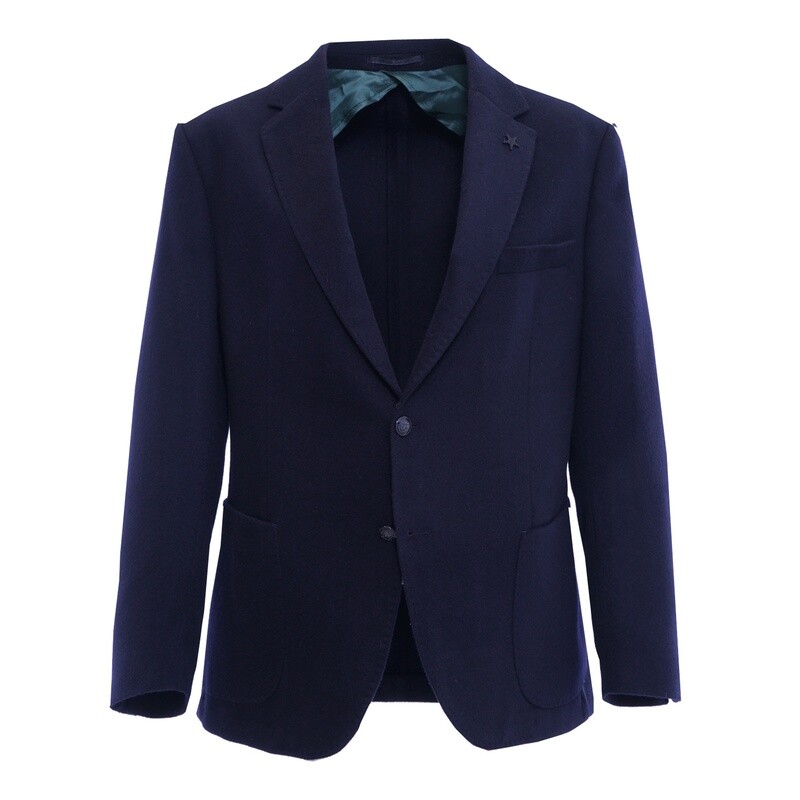 Navy Wool Cashmere Jacket