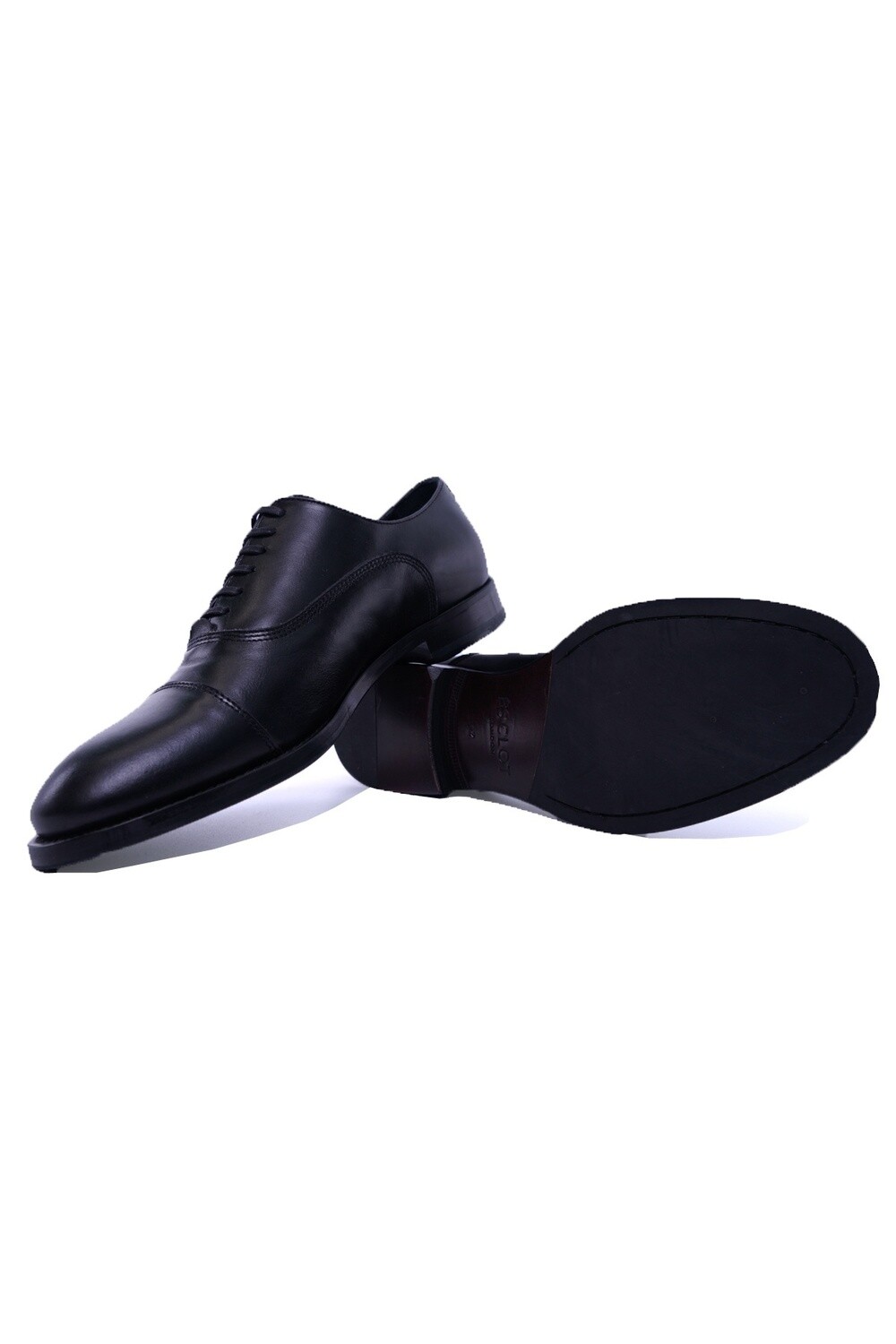 Black Leather Cap Toe Oxfords