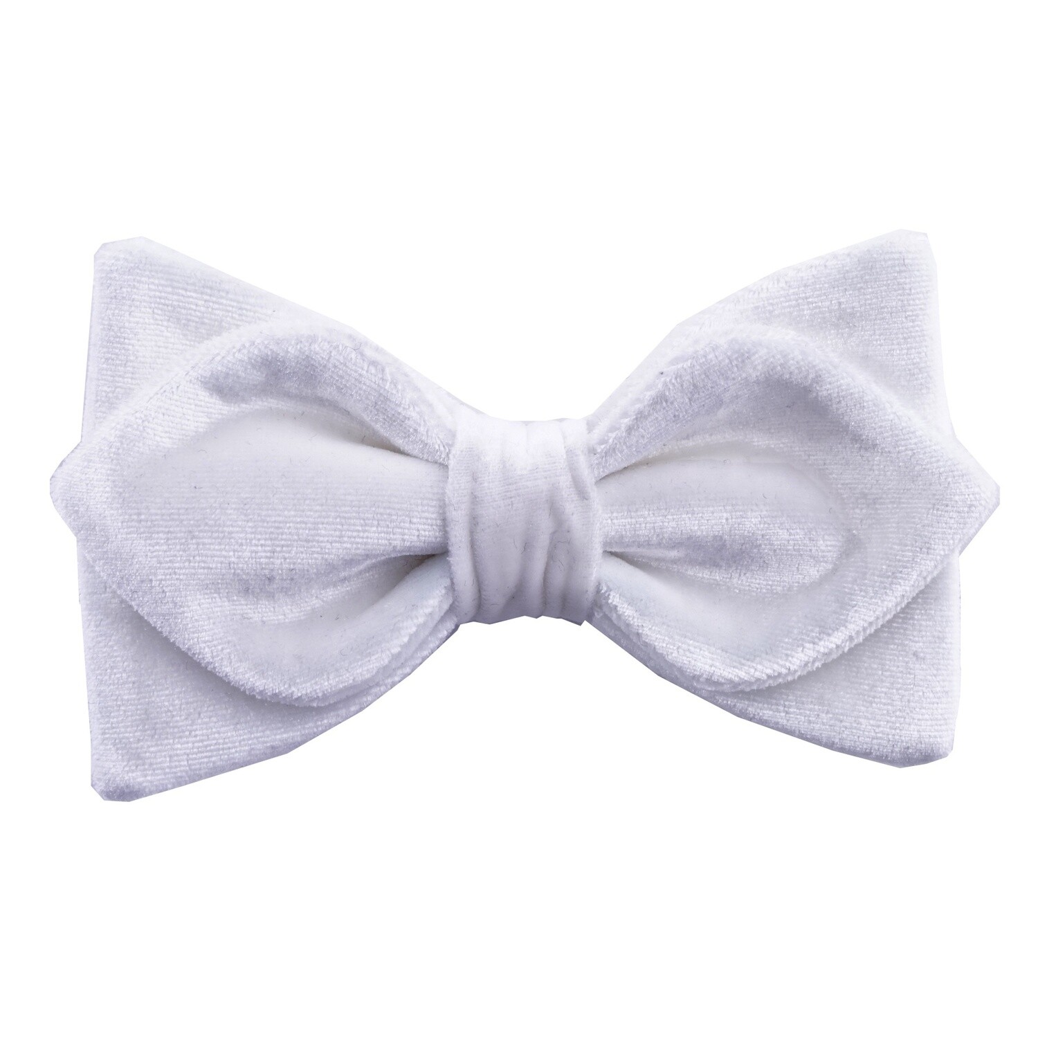 White Velvet Diamond Bow Tie