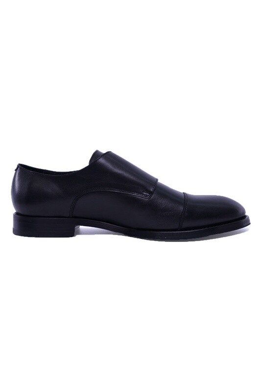 Black Cap Toe Double Monk