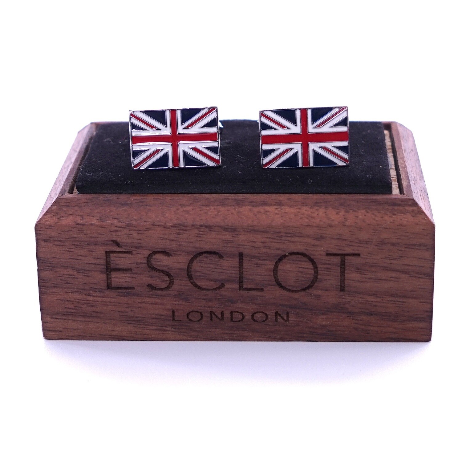 Silver Union Jack Flag Cufflinks