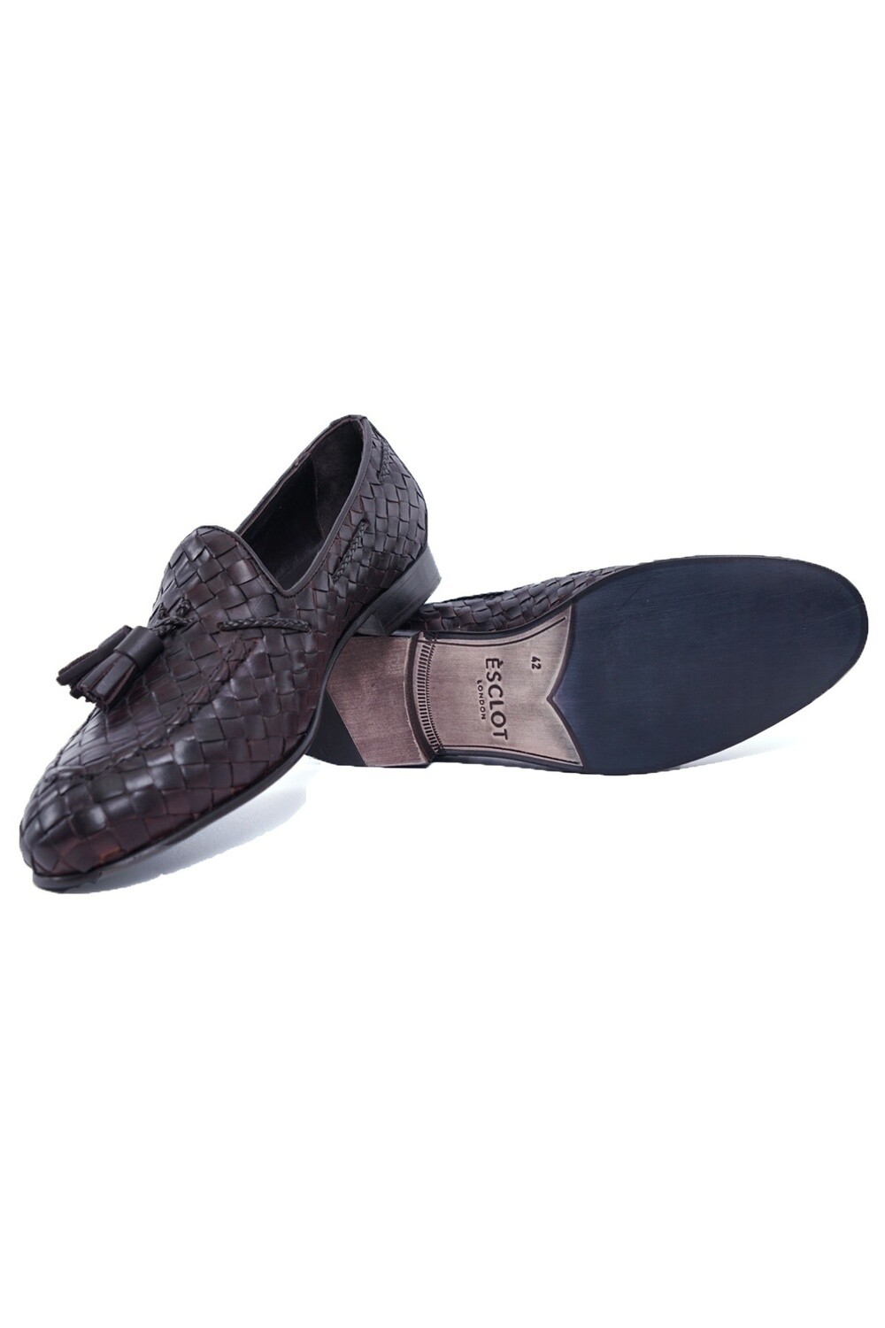 Brown Basket Weave Tassel Loafer