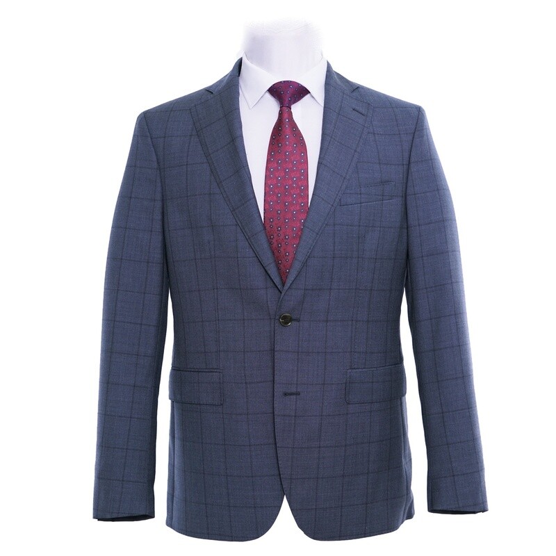 Dark Blue Check Suit