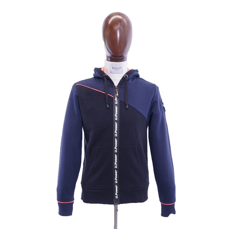 Navy Orange U.Power Zip Up Hoodie