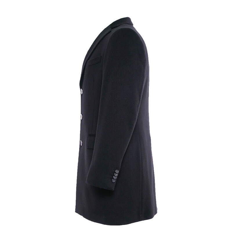 Black Pure Cashmere Overcoat