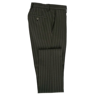 Charcoal Double-Breasted Pinstripe Suit Trousers