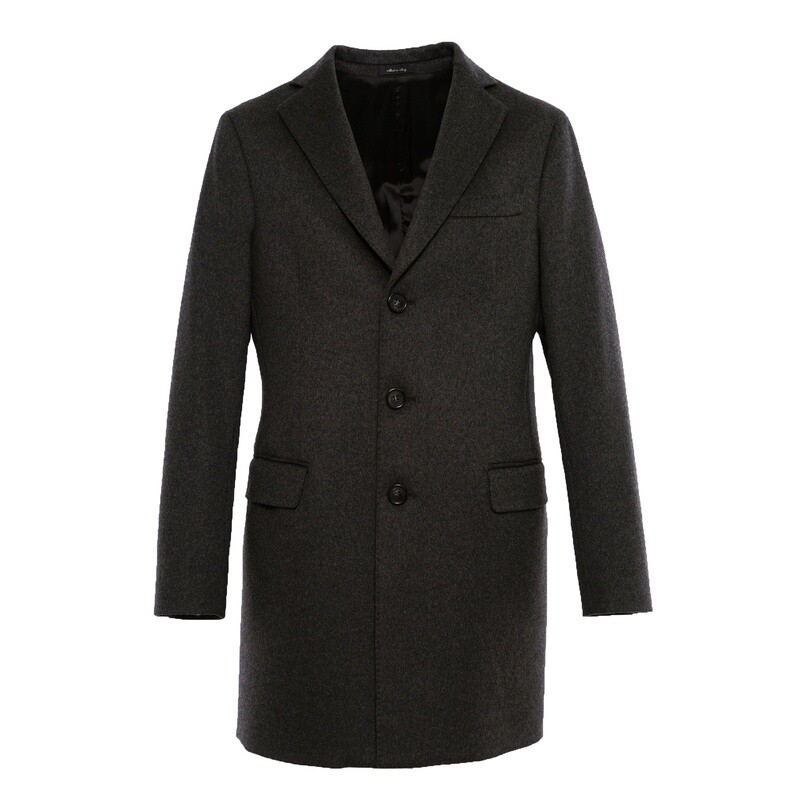 Charcoal Pure Cashmere Overcoat