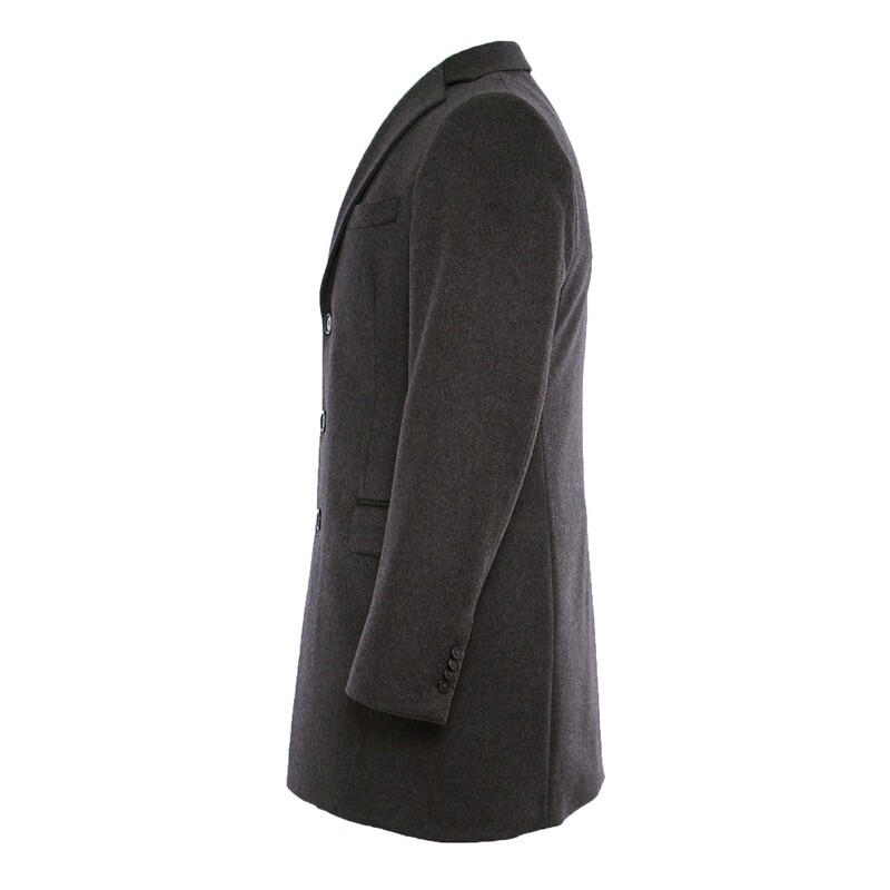 Charcoal Pure Cashmere Overcoat