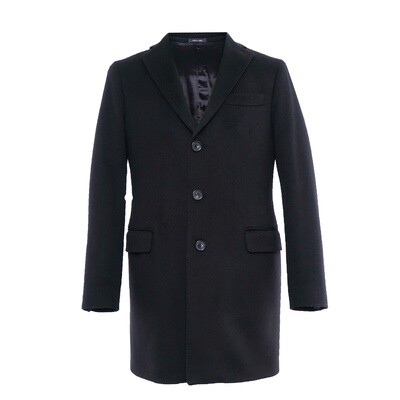 Black Pure Cashmere Overcoat