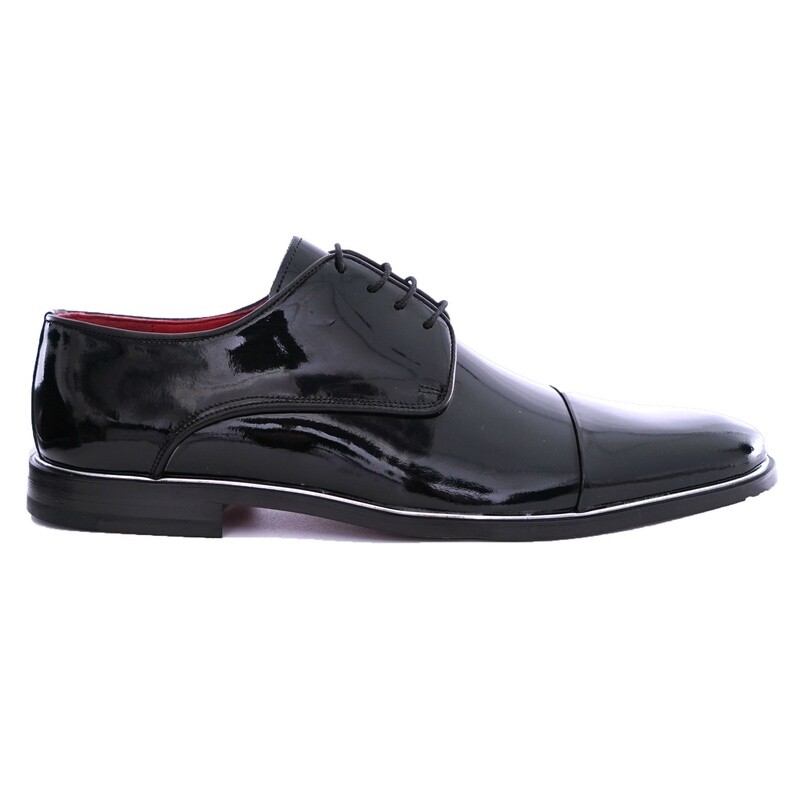 Black Patent Cap Toe Derby