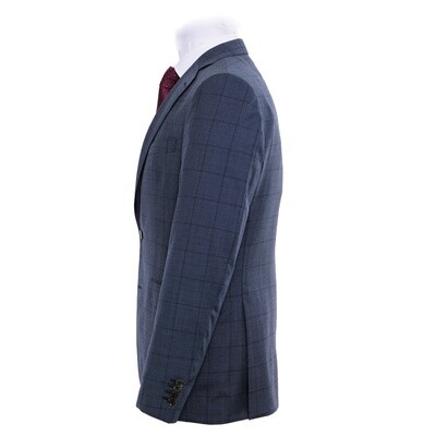 Dark Blue Check Suit