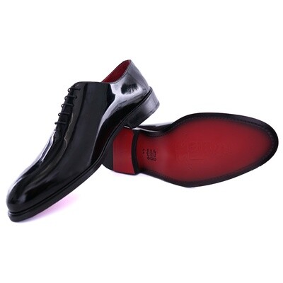 Black Patent Whole Cut Oxford