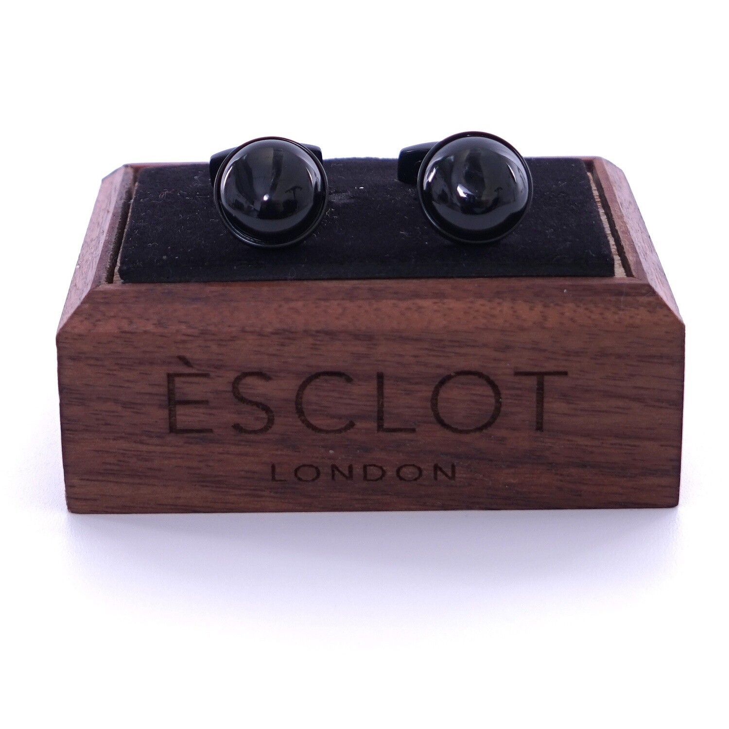 Black Round Cufflinks