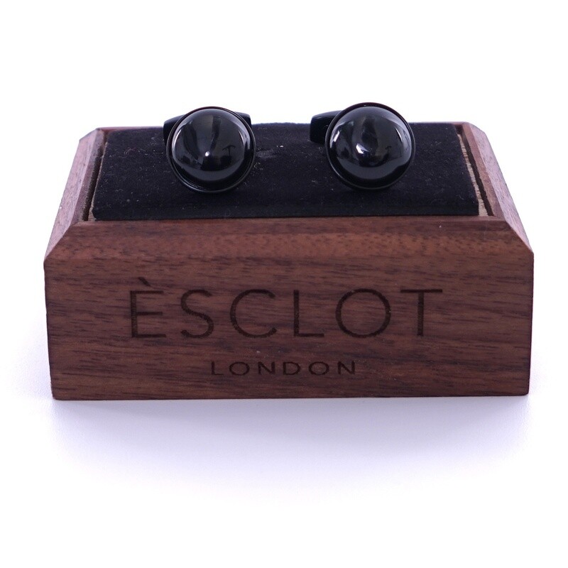 Black Round Cufflinks