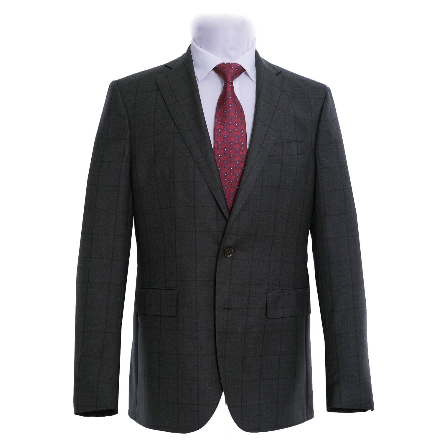 Navy Notch Lapel Check Suit