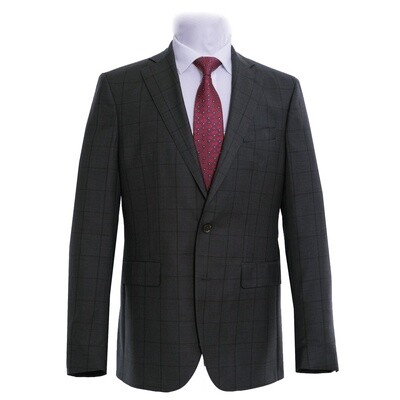 Navy Notch Lapel Check Suit