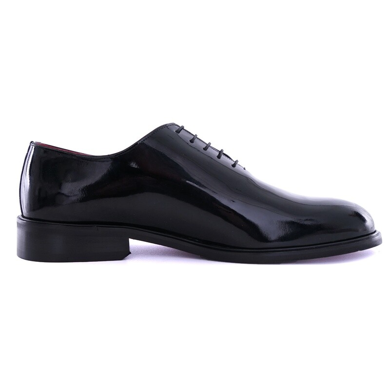 Black Patent Whole Cut Oxford