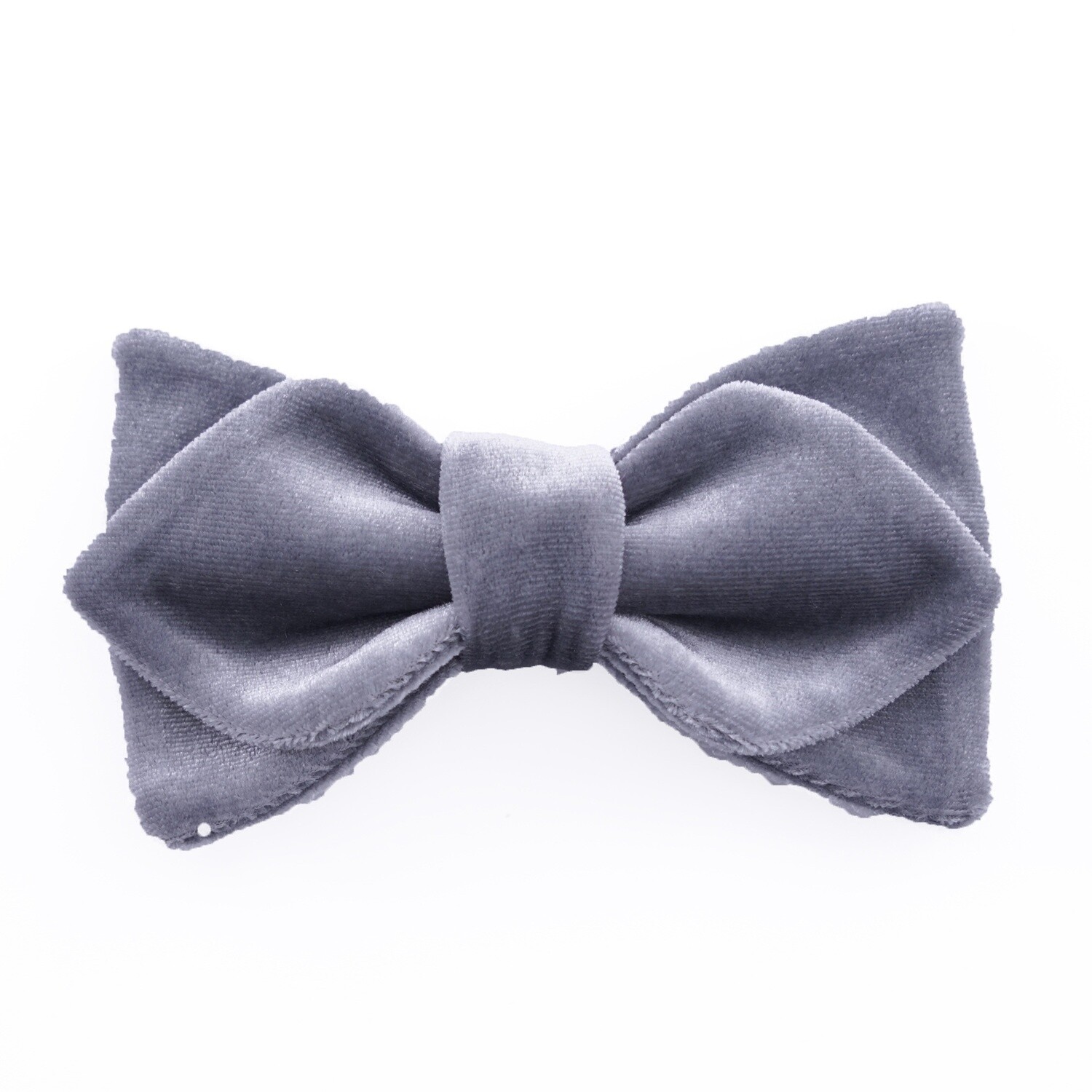 Grey Velvet Diamond Bow Tie