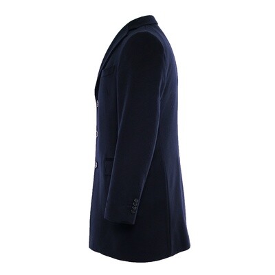 Navy Pure Cashmere Overcoat