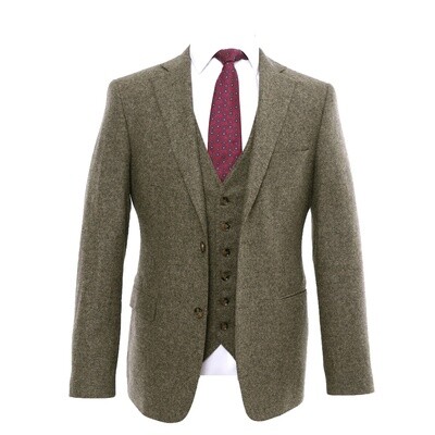 Green 3Pc Flannel Suit Jacket