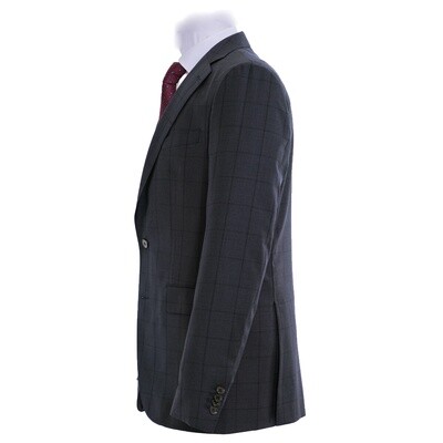 Navy Notch Lapel Check Suit