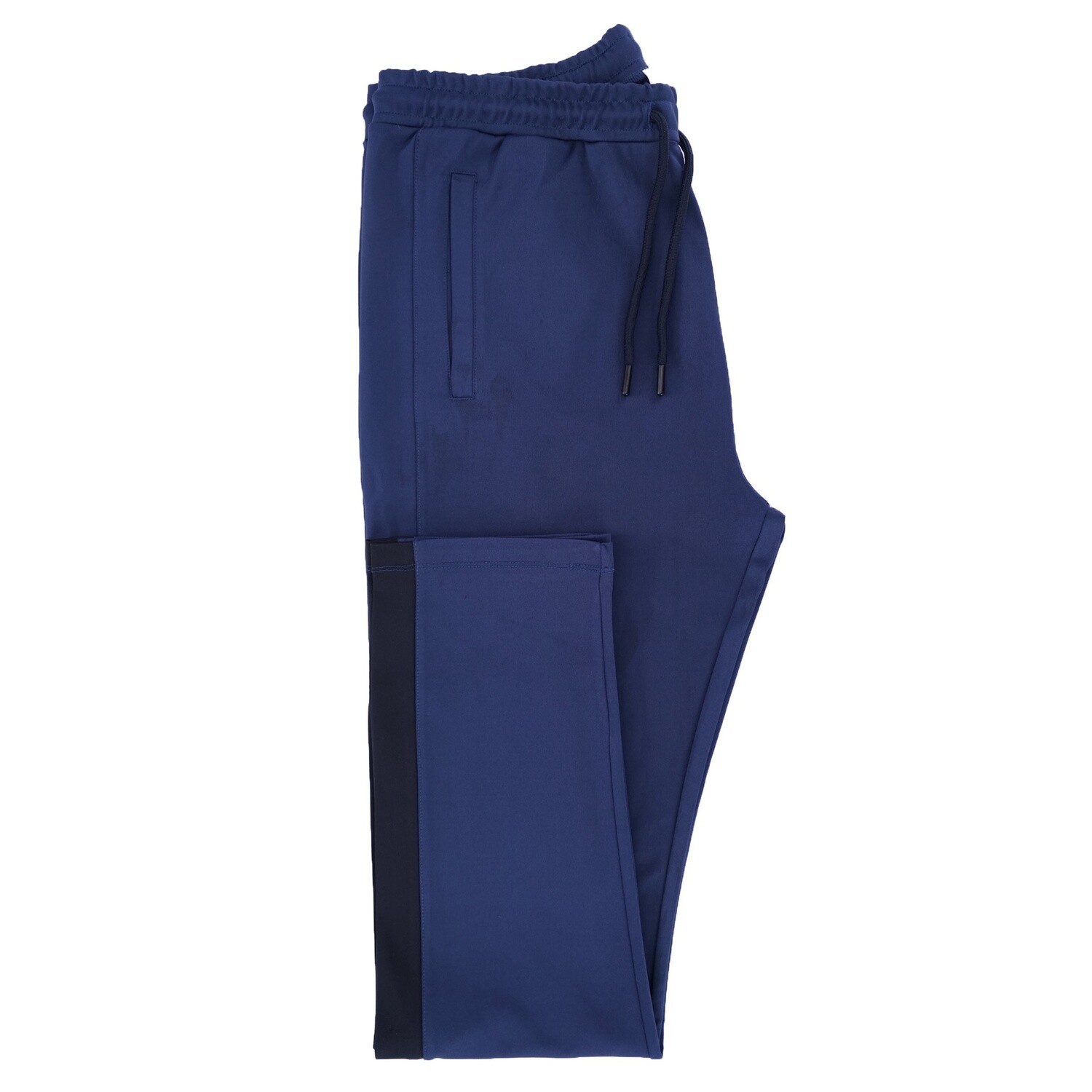 Blue Navy Stretch Hooded 2Pc Tracksuit Trouser