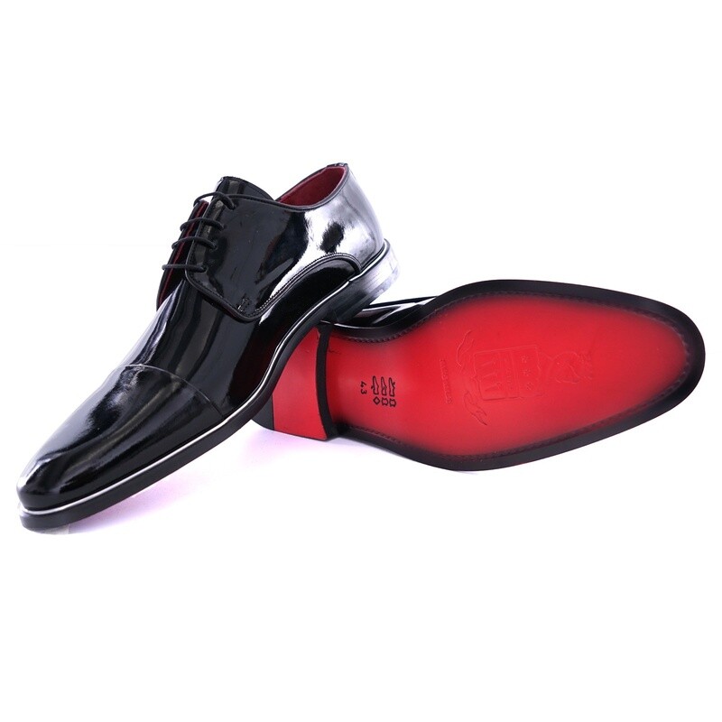 Black Patent Cap Toe Derby