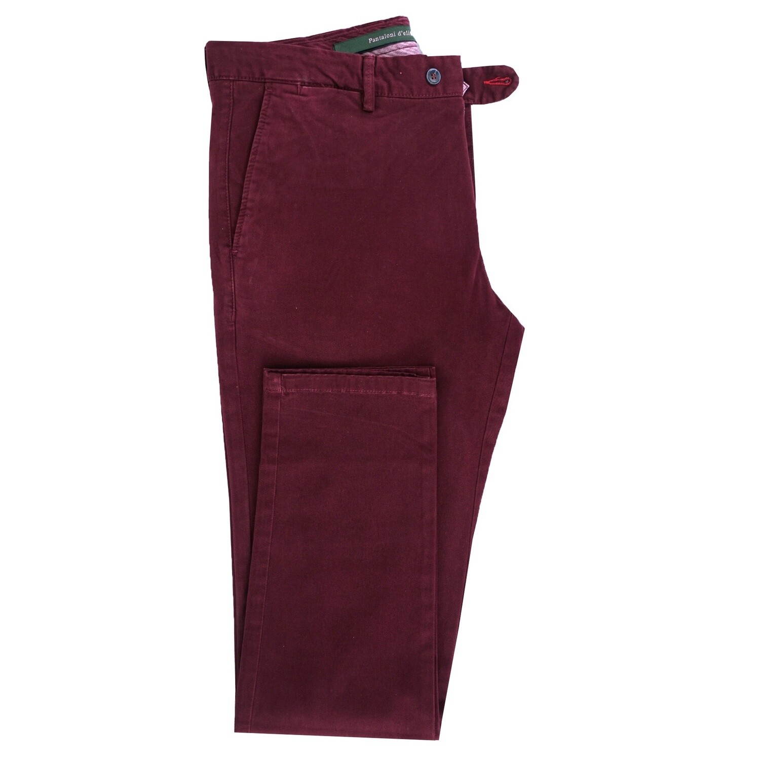 Burgundy Twill Casual Chino