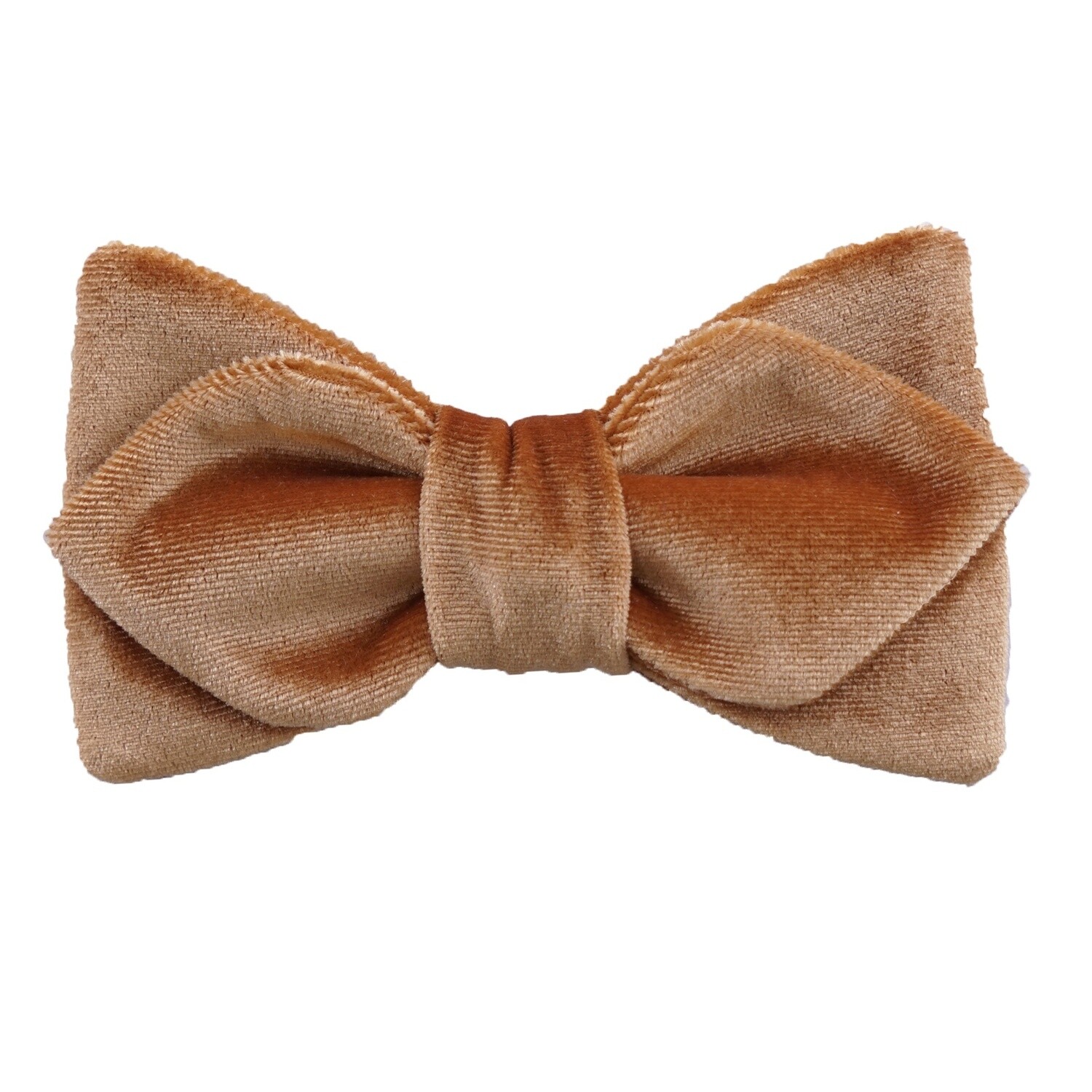 Mustard Velvet Diamond Bow Tie