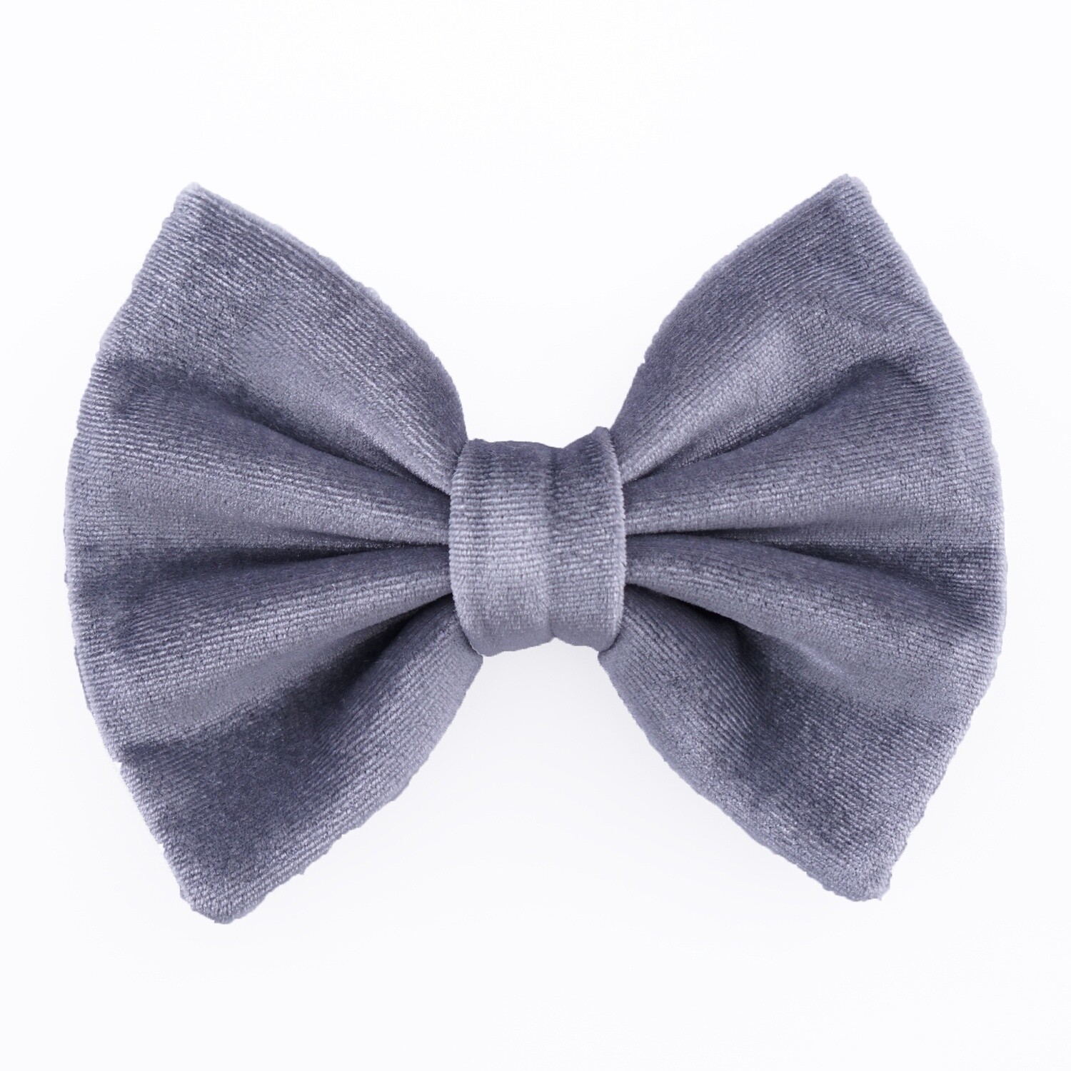 Grey Velvet Butterfly Bow Tie