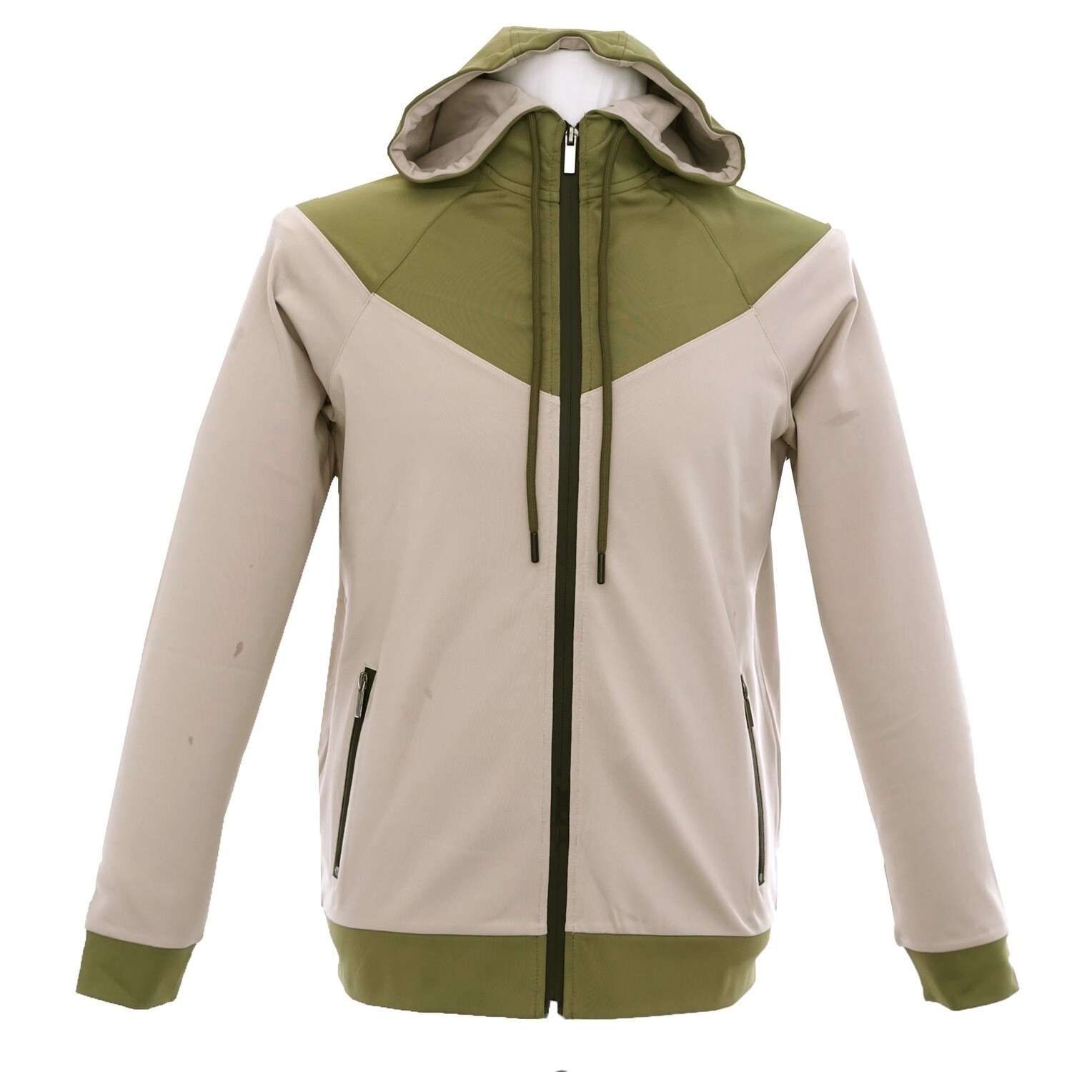 Beige Green 2Pc Tracksuit Jacket