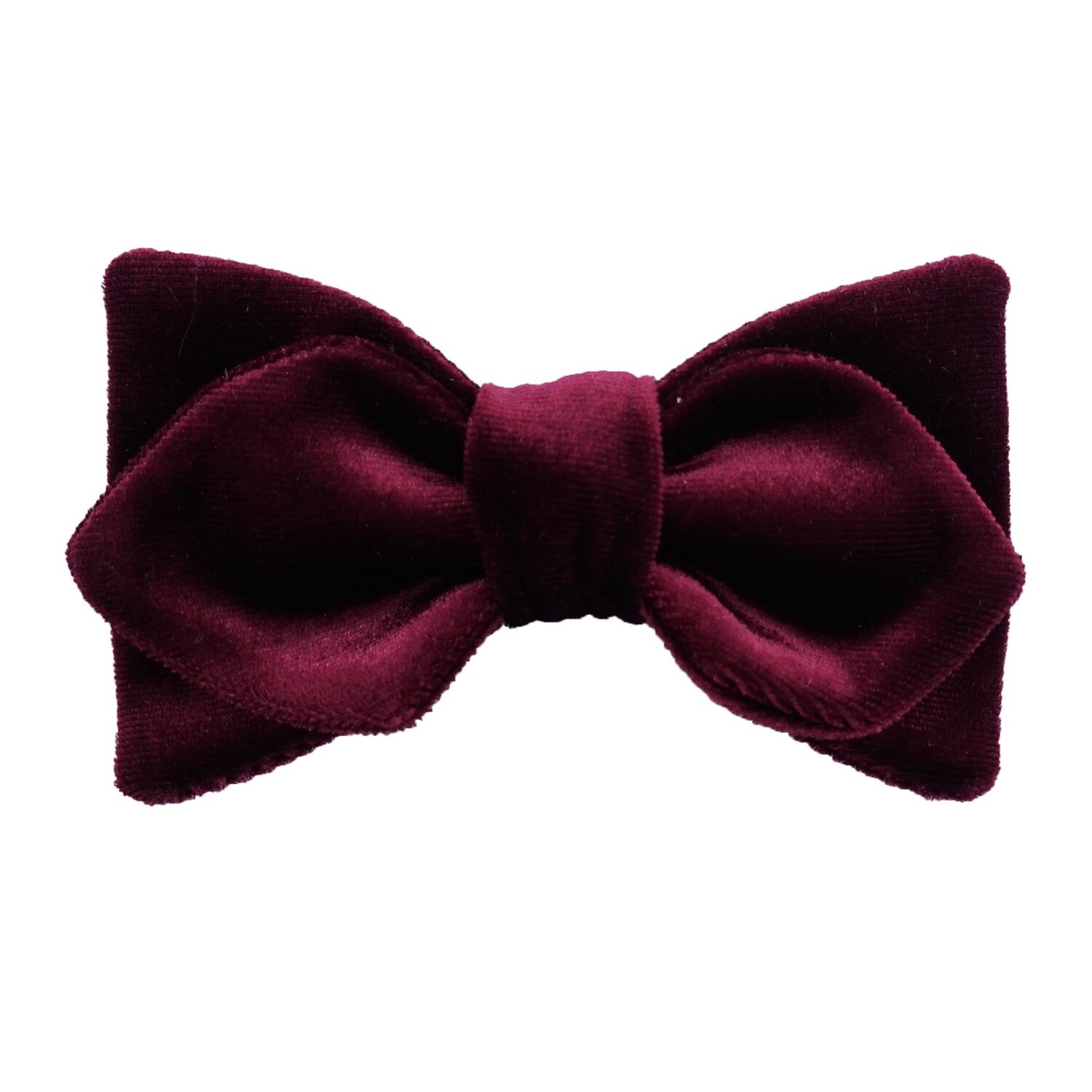 Burgundy Velvet Diamond Bow Tie