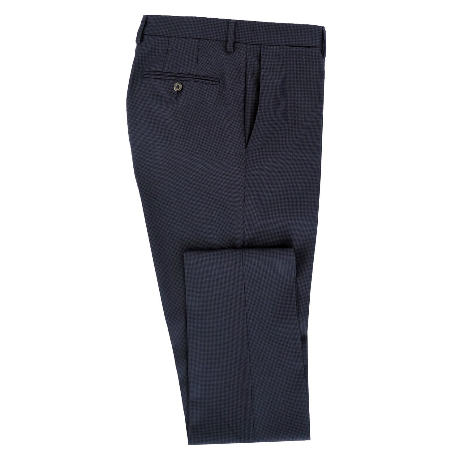 Navy Dogtooth Suit Trousers